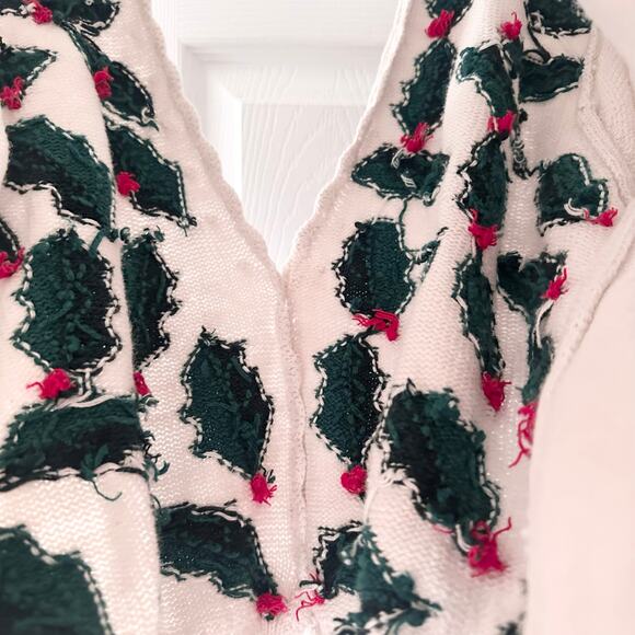 Milano Design Group Vintage Hong Kong Holly Berry Christmas Holiday Cardigan Sml - Picture 12 of 12
